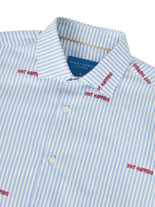 Robert Talbott Reynolds Novelty Bengal Twill Shirt In Blue