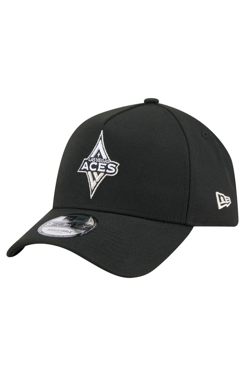 New Era Men's New Era Black Las Vegas Aces Core Logo A-Frame 9FORTY Adjustable Hat, Main, color, Black