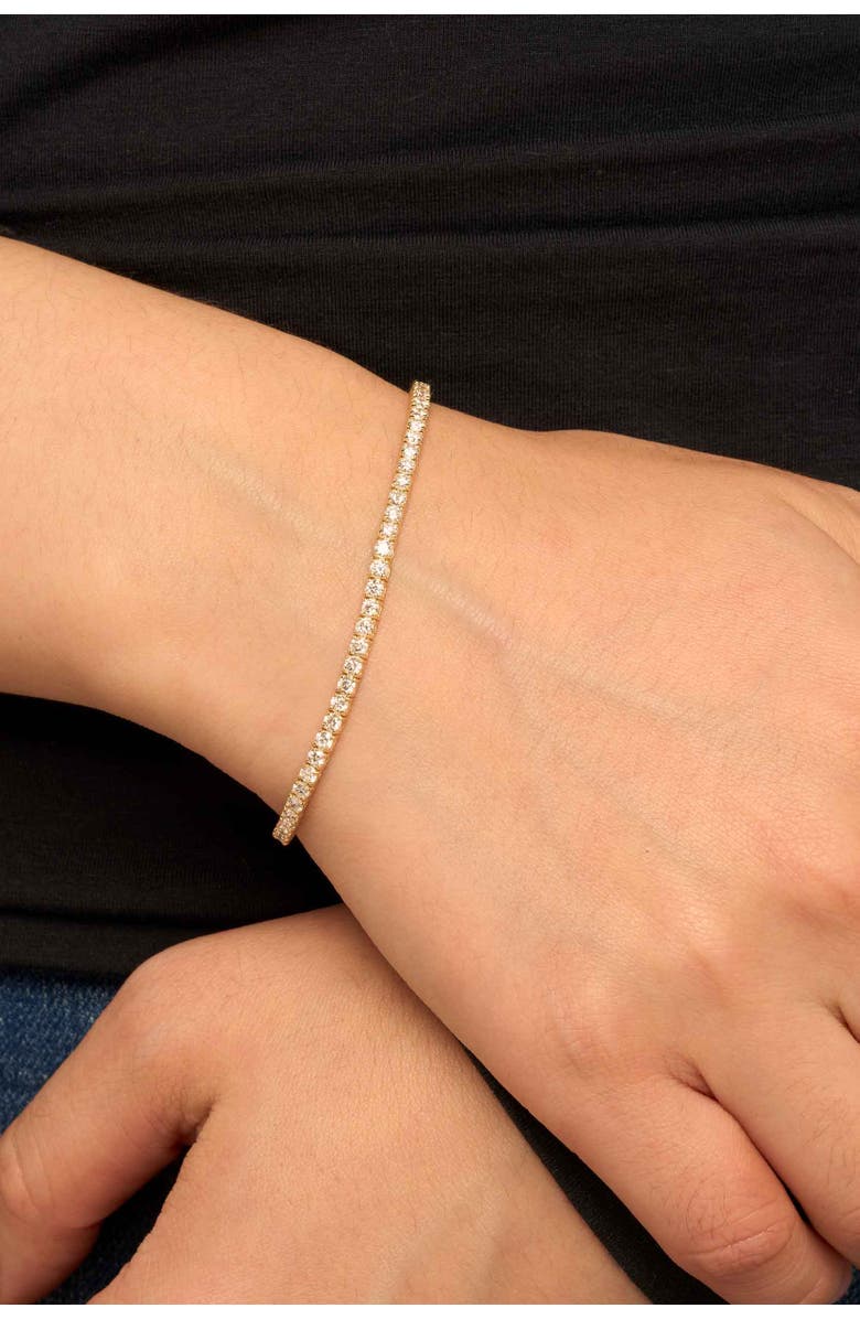 Oradina 14K White Gold Luminous Lab Diamond Tennis Bracelet, Alternate, color, White Gold, Lab Diamonds