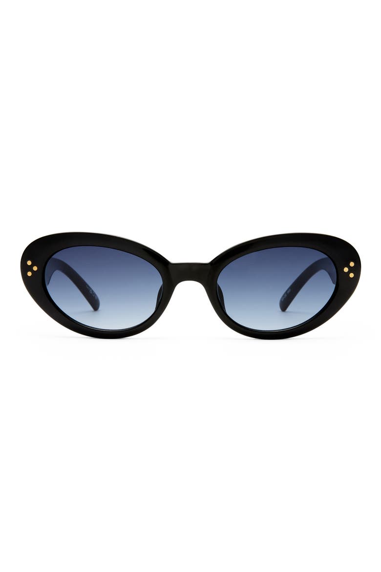 Tootsie 53mm Cat Eye Sunglasses, Main, color, BLACK / SMOKE GRAD
