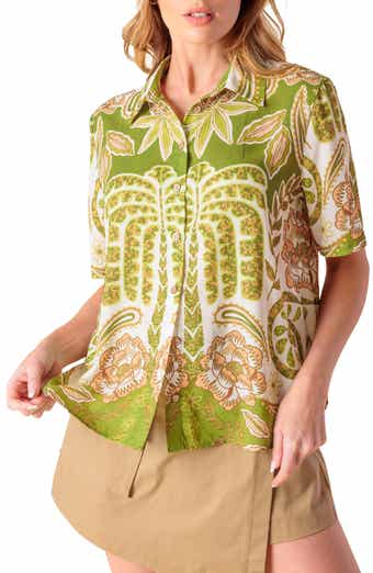 Floral Paisley Short Sleeve Button-Up Shirt