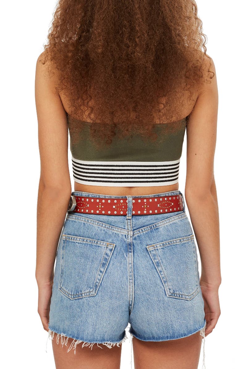 Topshop Stripe Elastic Bandeau Top, Alternate, color, 