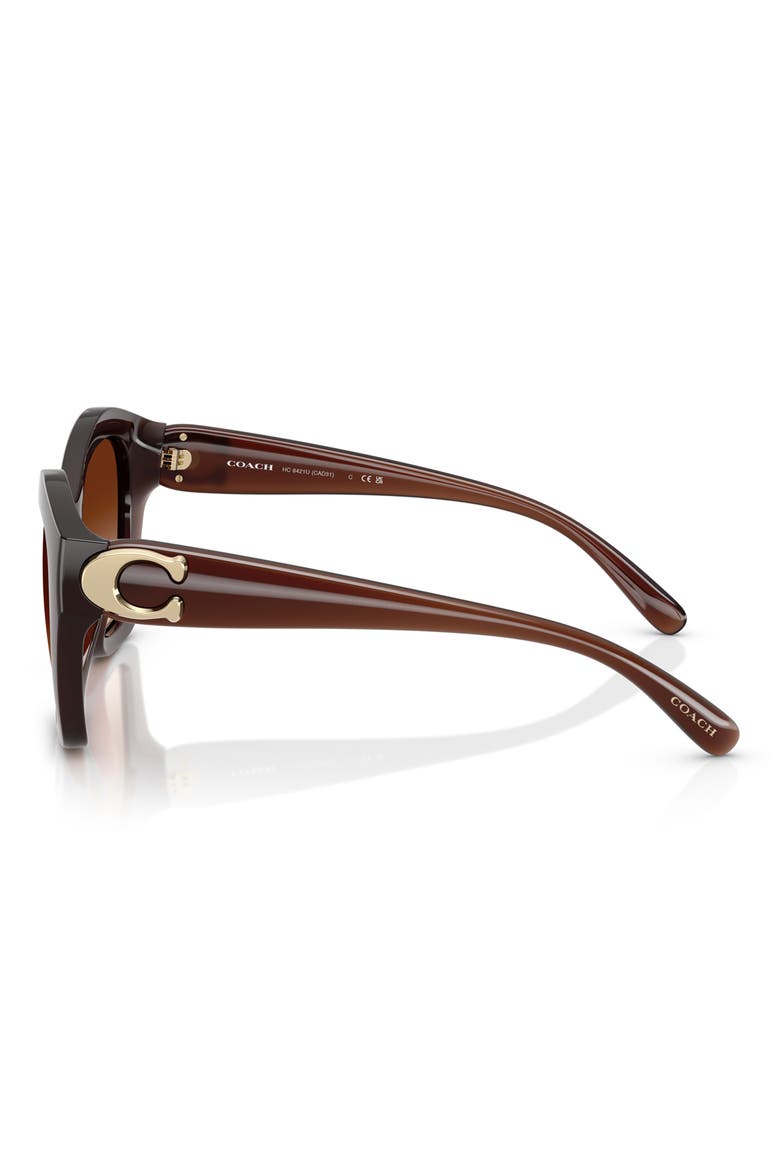 57mm Irregular Round Sunglasses, Alternate, color, MILKY HAZELNUT / BROWN