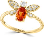 EFFY 14K Yellow Gold Citrine & Diamond Bee Ring