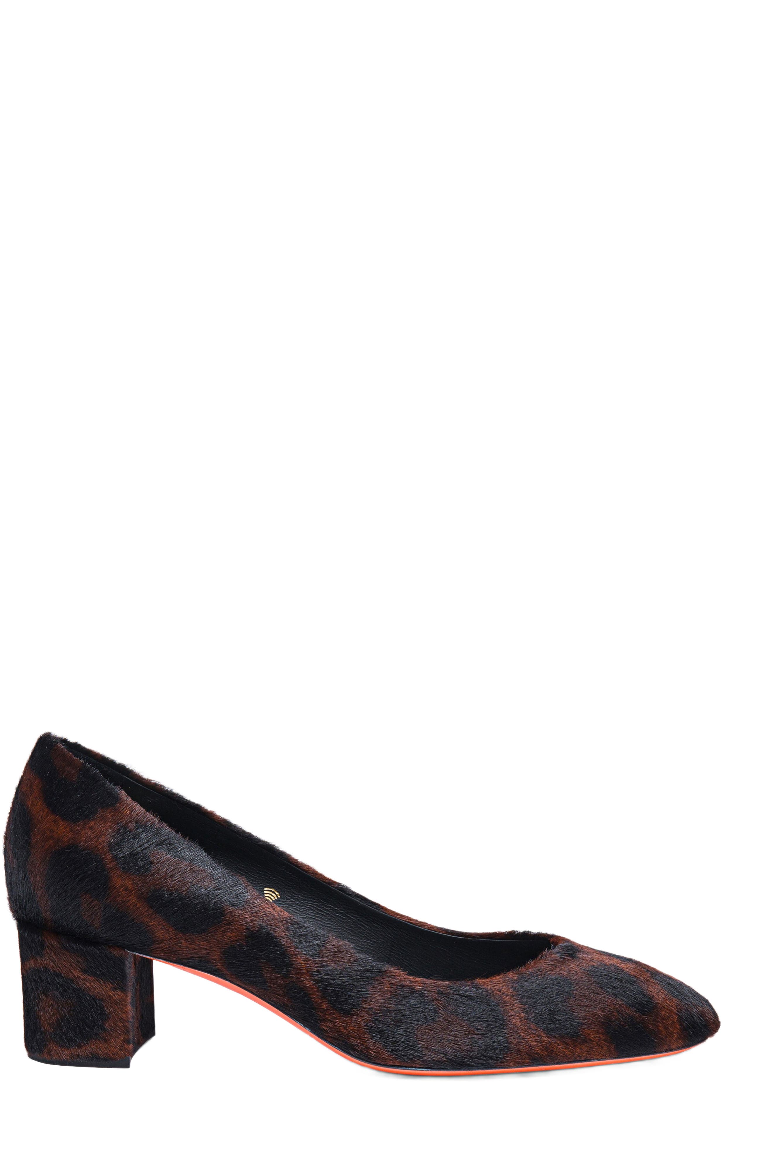 Santoni Women's  animal-print cavallino low-heel pump, Main, color, Light Brown