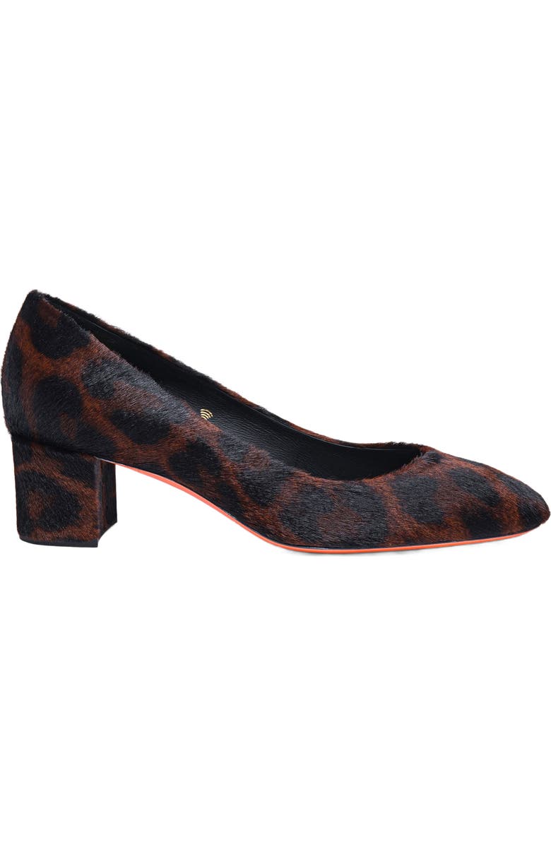 Santoni Women's animal-print cavallino low-heel pump, Main, color, Light Brown