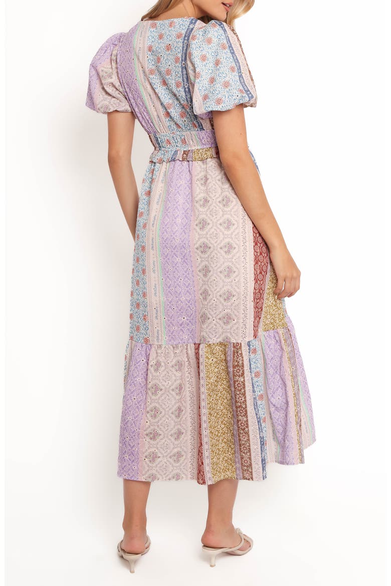 Verona Patchwork Print Midi Dress, Alternate, color, BOTANIC MULTI