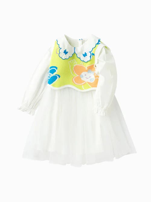 Balabala Whimsy Garden Layered Dress in White 