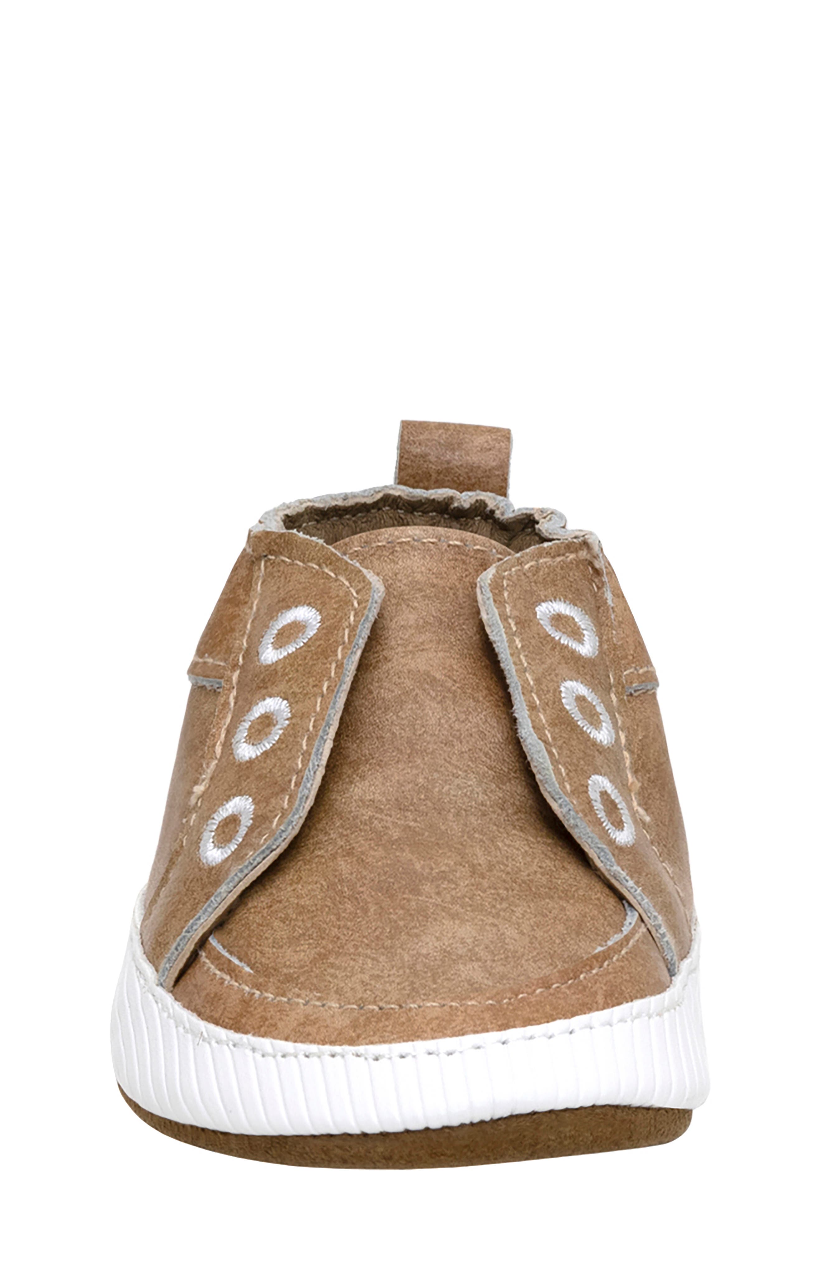 Robeez<sup
®</sup
 Stylish Steve Crib Shoe, Alternate, color, Tan