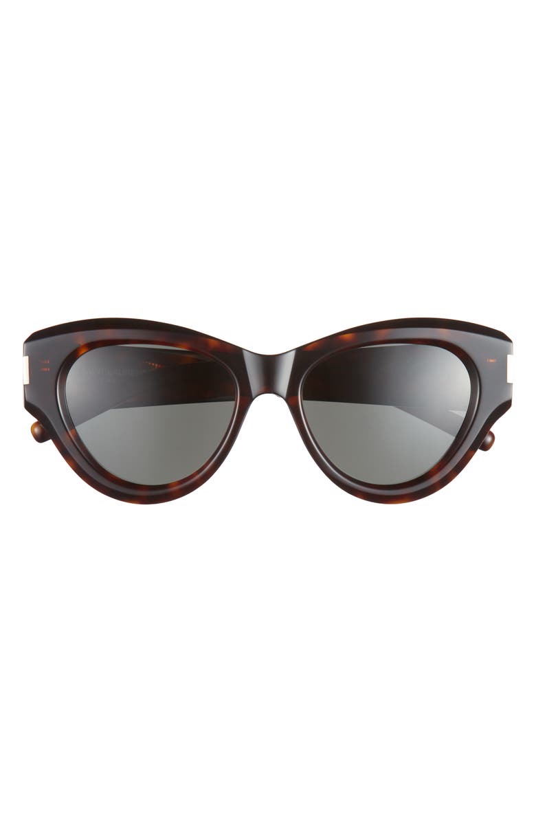 Saint Laurent 51mm Cat Eye Sunglasses, Main, color, Havana Havana Grey
