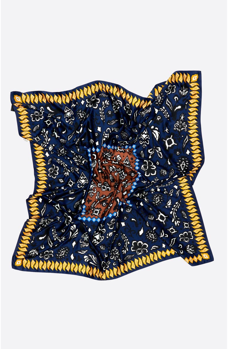 Bimba y Lola Ikatmix Print Scarf, Alternate, color, Navy