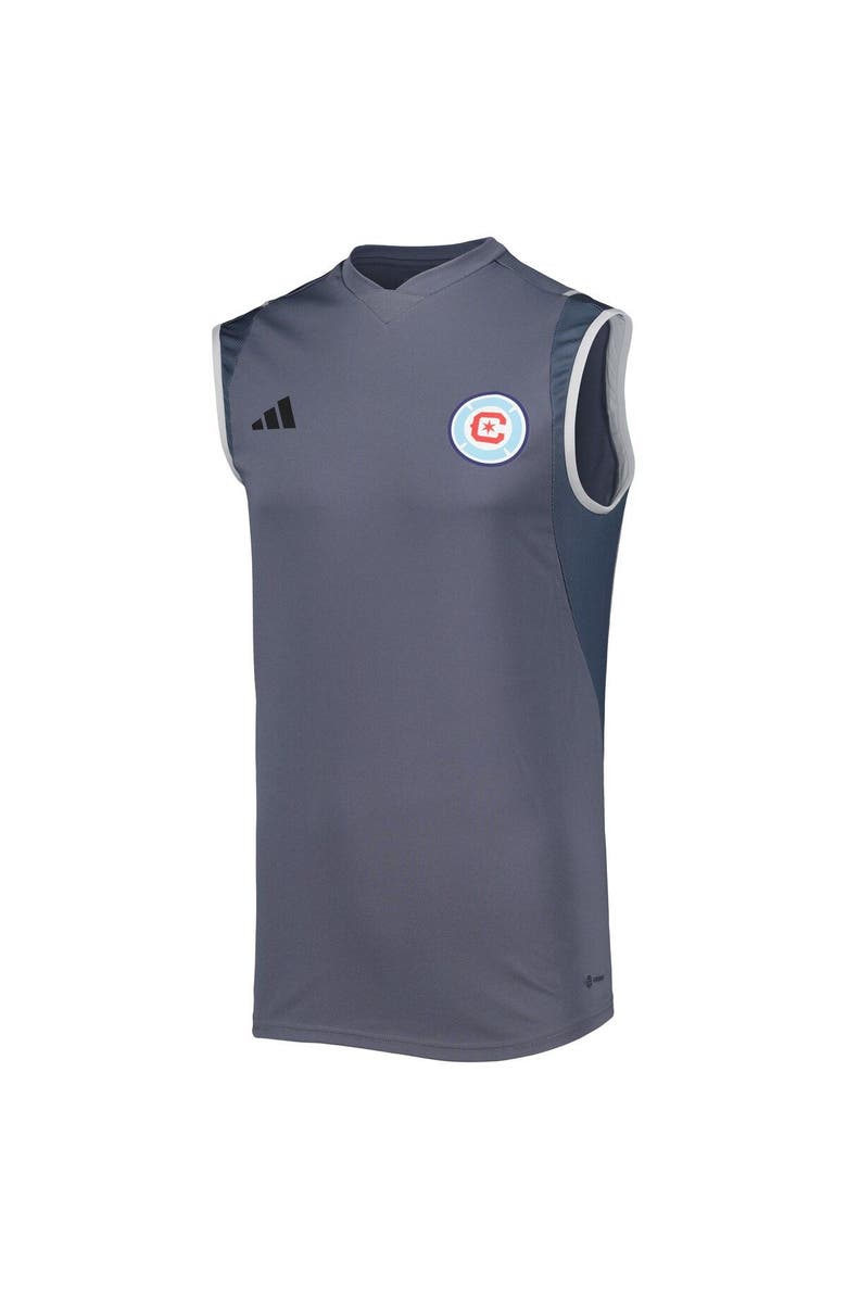 adidas Men's adidas Gray Chicago Fire 2023 On-Field Sleeveless Training Jersey, Alternate, color, Gray