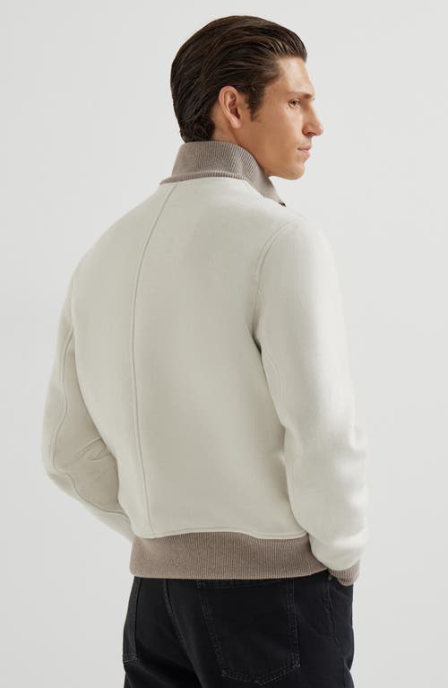Brunello Cucinelli Wool Bomber Jacket Puffer Jackets White In White