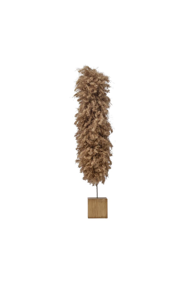 Storied Home Fabric Yarn Tree with Wood Base, Main, color, Tan