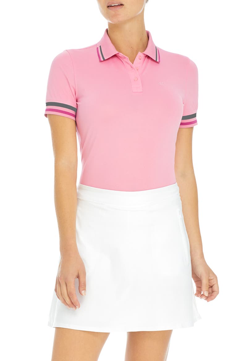 Tipped Piqué Golf Polo, Main, color, SEA PINK