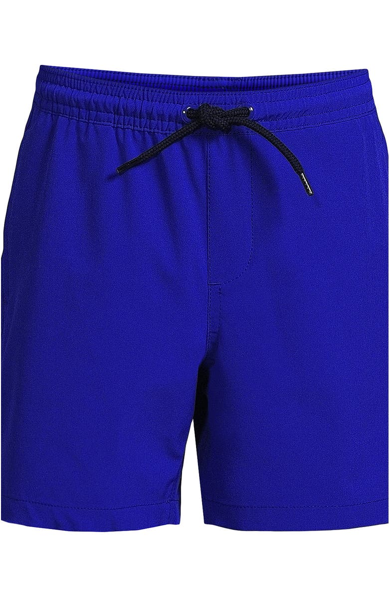 Lands' End Boys Print Swim Trunks, Alternate, color, Electric Blue