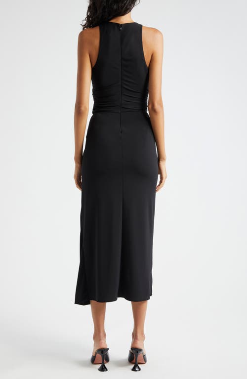 Cinq À Sept Andie Sleeveless Wrap-skirt Midi Dress In Black