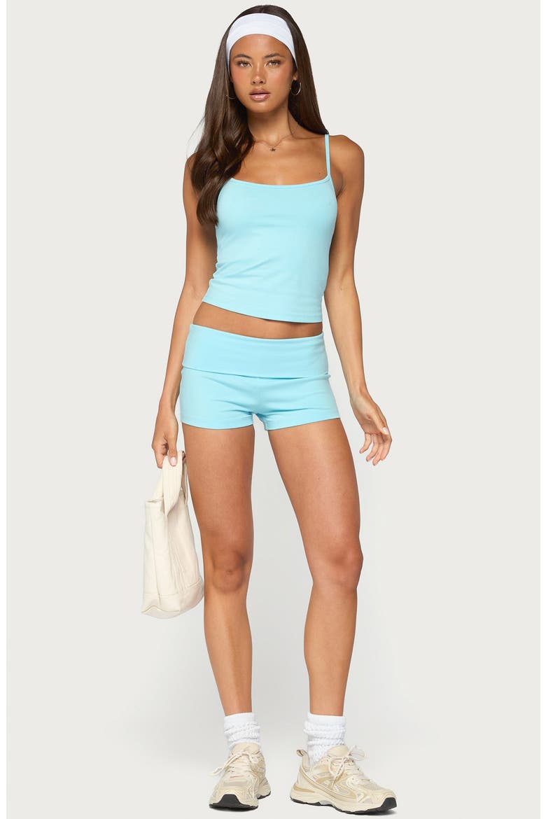 Palo Foldover Shorts, Alternate, color, TURQUOISE
