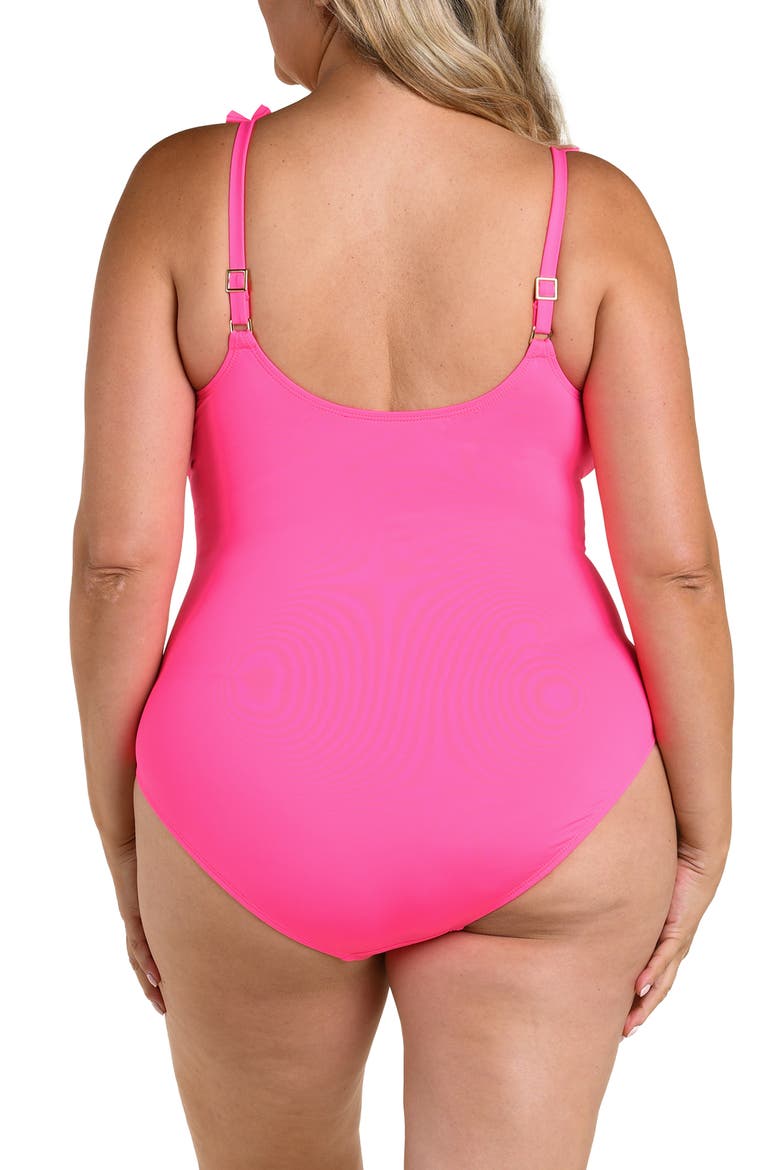 Island Plunge One-Piece Swimsuit, Alternate, color, BRIGHT PINK