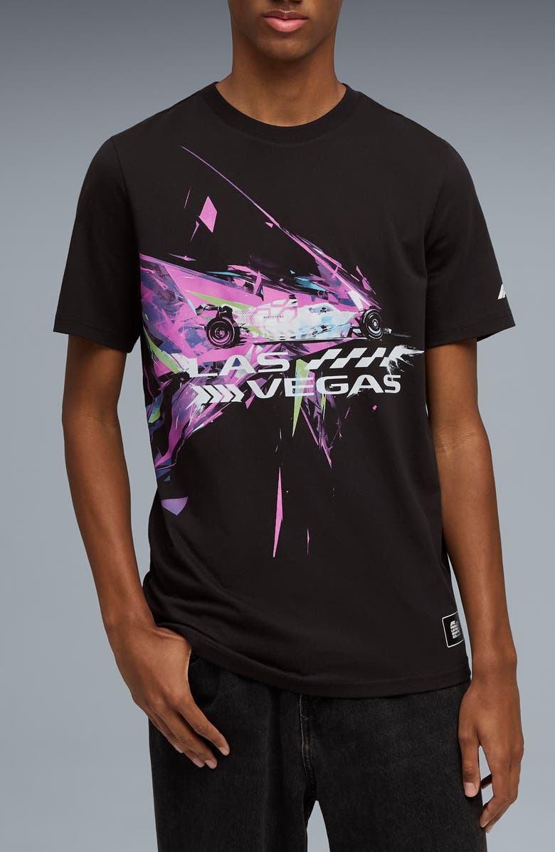 PUMA Formula 1<sup>®</sup> Las Vegas Race Graphic T-Shirt, Main, color, Puma Black