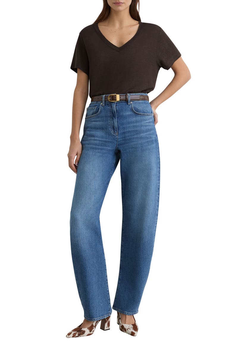 Lola Linen T-Shirt, Alternate, color, CHOCOLATE BROWN