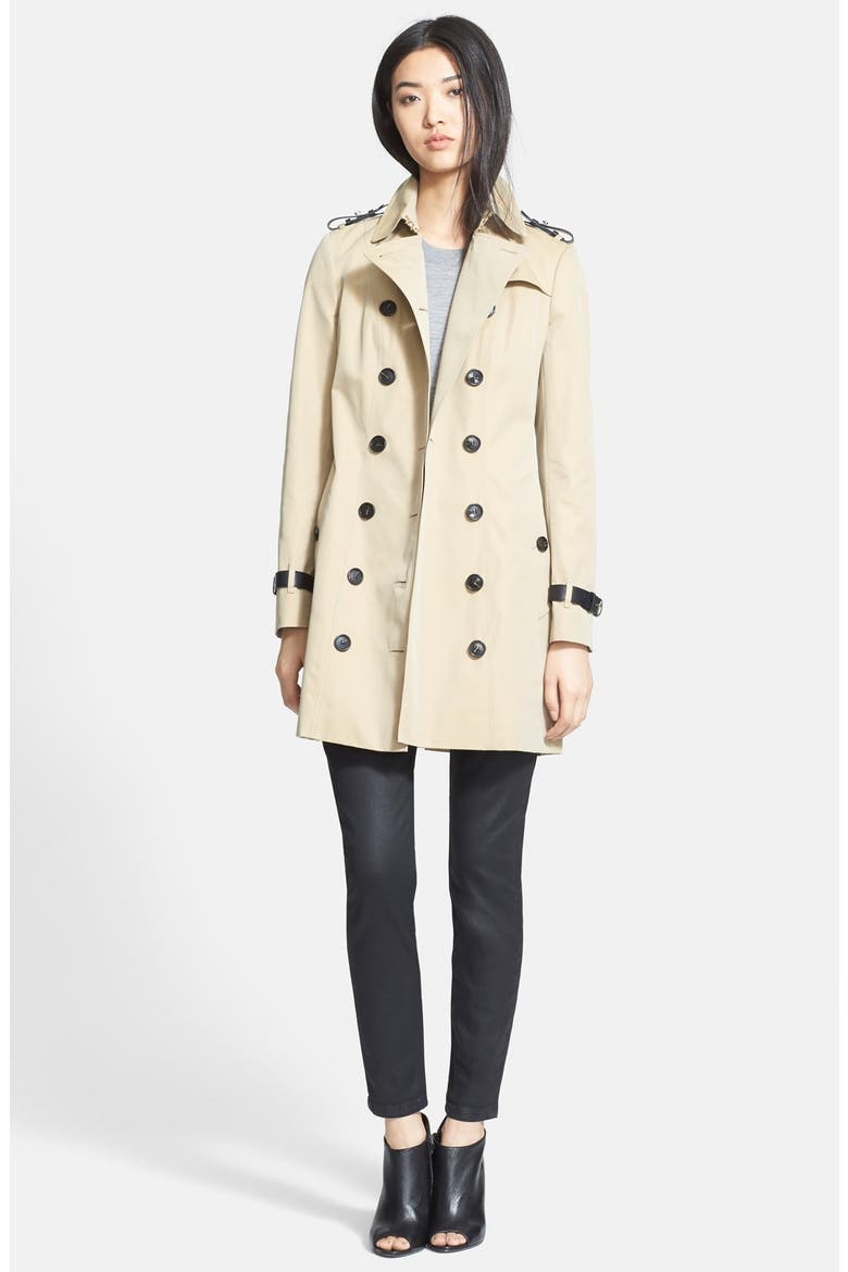 Double Breasted Trench Coat, Main, color, HONEY