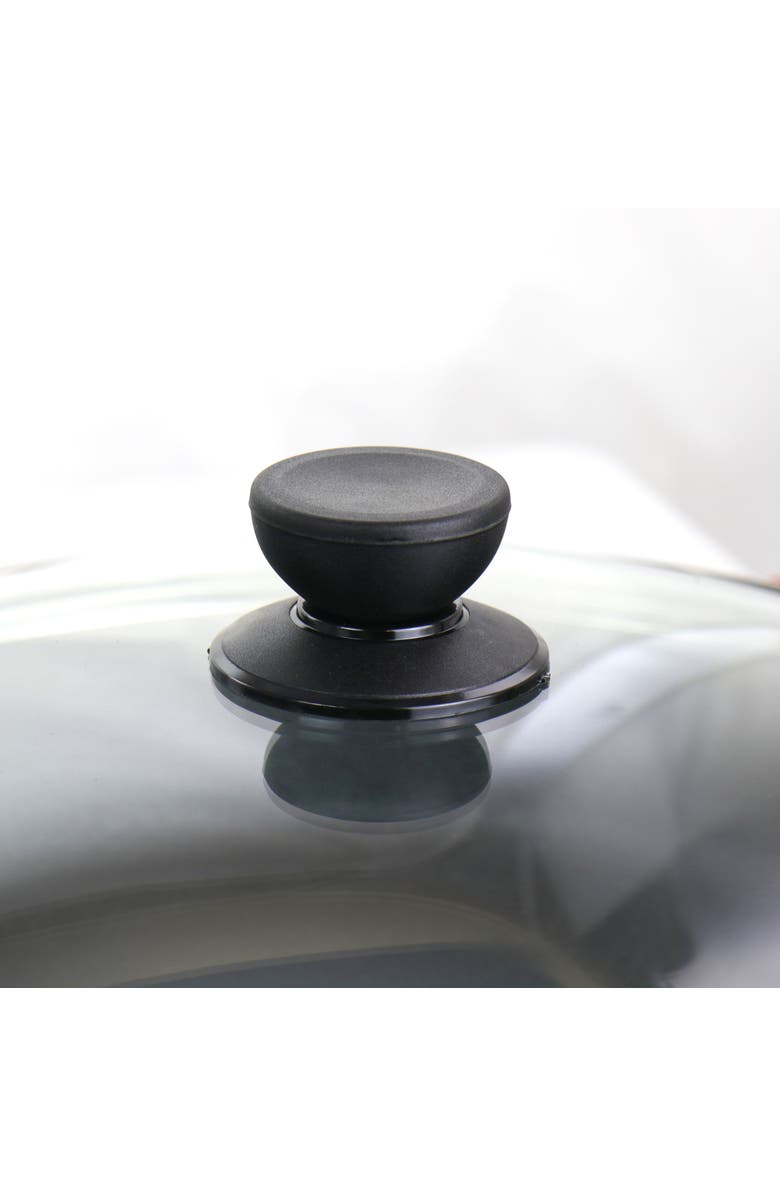 Megachef Pre-Seasoned 9 Piece Cast Iron Skillet Set with Lids and Silicone Holder, Alternate, color, Black