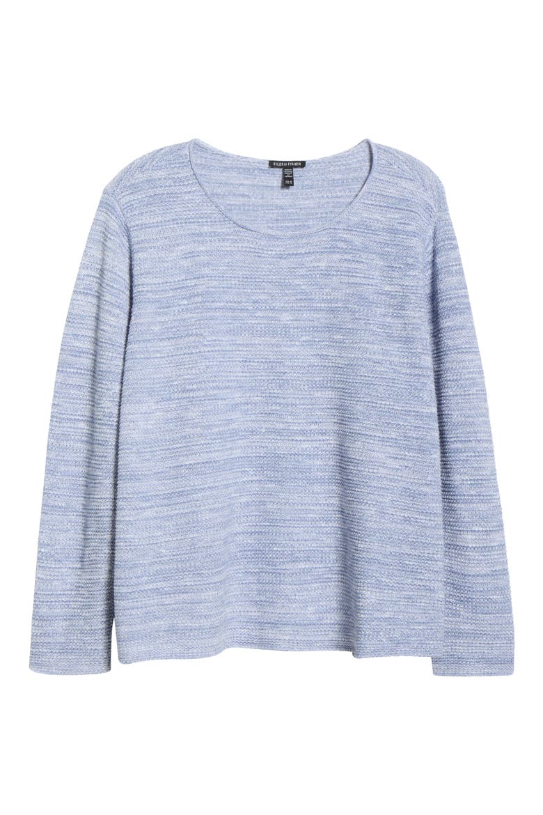 Crewneck Organic Linen & Organic Cotton Sweater, Alternate, color, HAZE