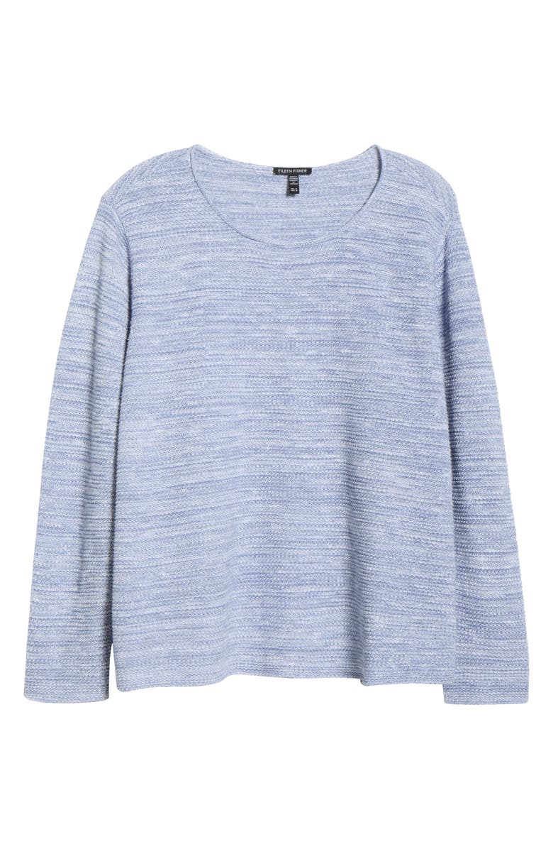 Eileen Fisher Crewneck Organic Linen & Organic Cotton Sweater, Alternate, color, Haze