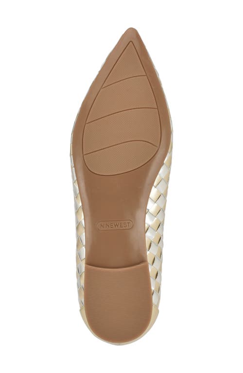 Nine West Largo Pointed Toe Flat In Silver/gold