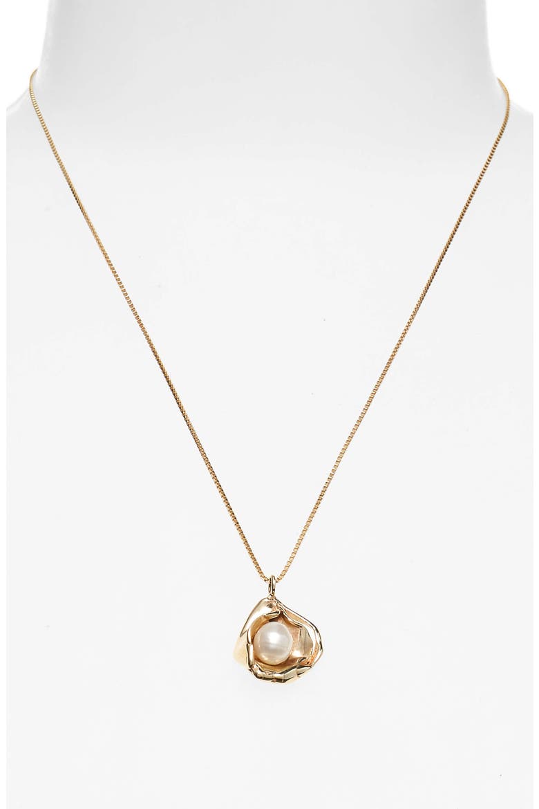 Madre Pearl Pendant Necklace, Alternate, color, BRONZE/ PEARL