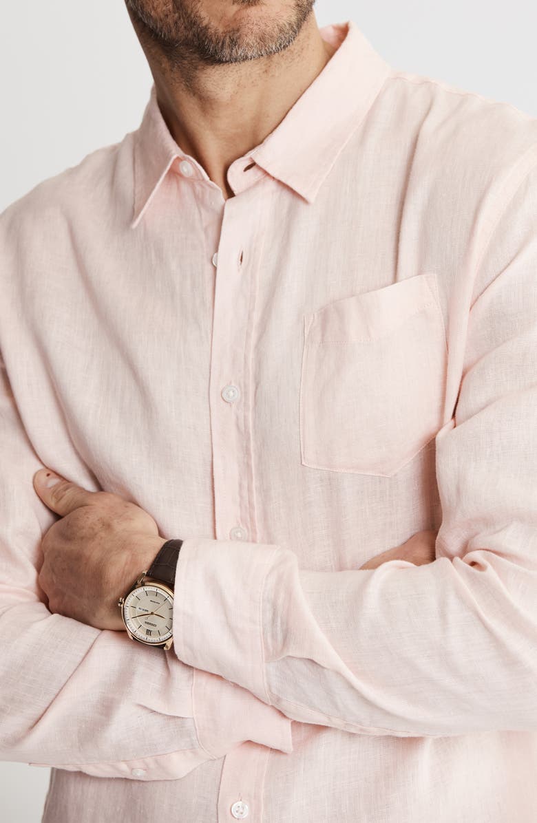 JACHS Solid Linen Long Sleeve Shirt, Alternate, color,