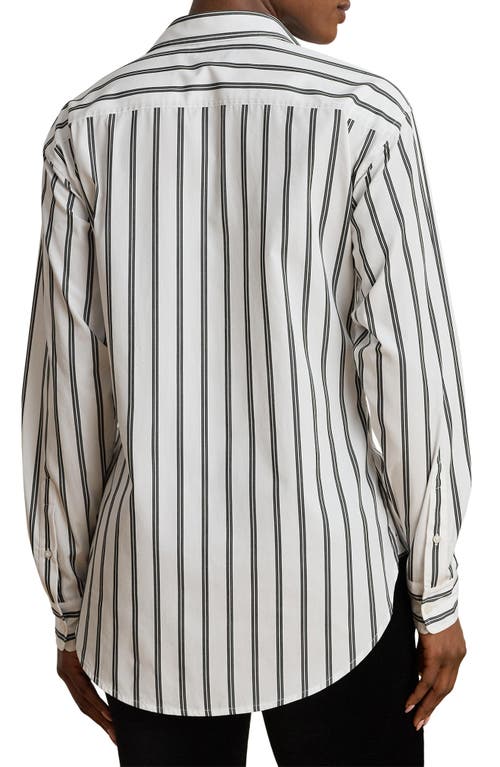 Ralph Lauren Relaxed Fit Striped Cotton Shirt In White