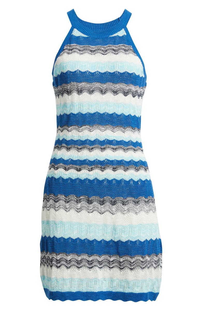 CITY BLUES Pointelle Stripe Minidress, Alternate, color, Cobalt