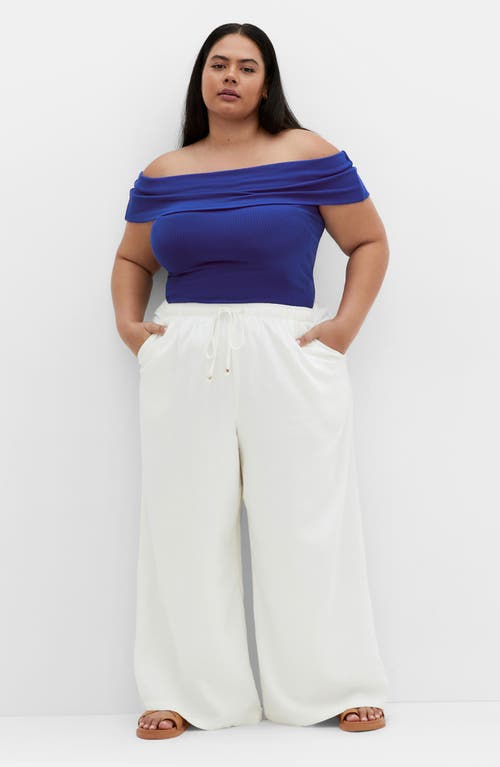 Shop City Chic Jessa Off The Shoulder Knit Top In Cobalt