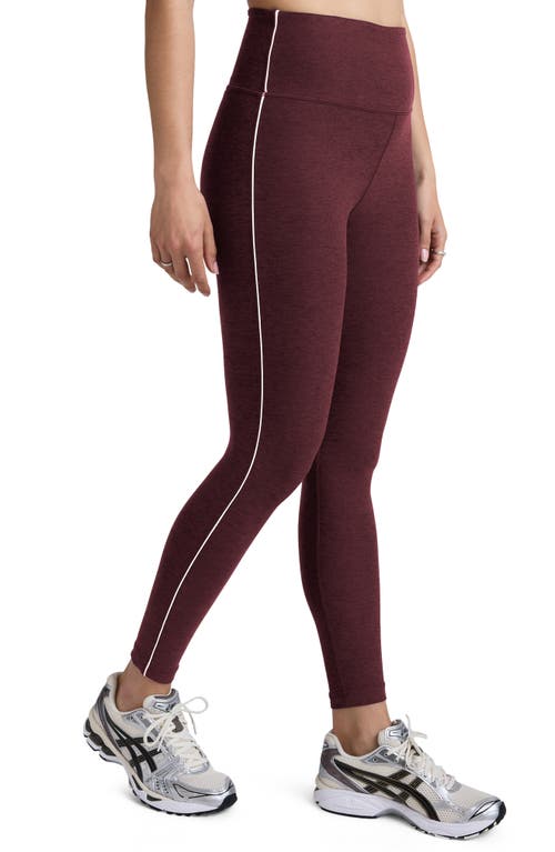 Beyond Yoga Space Dye High Waist Midi Leggings In Burgundy