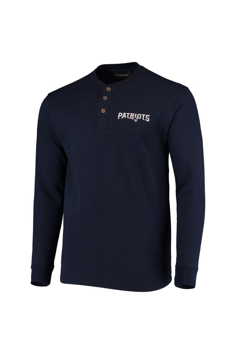 Men's Dunbrooke Navy New England Patriots Logo Maverick Thermal Henley Long Sleeve T-Shirt, Alternate, color, Navy