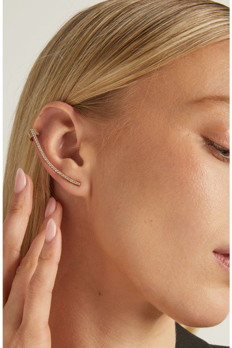 Archival Path Ear Climber Cuff, Alternate, color, Yellow Gold Vermeil