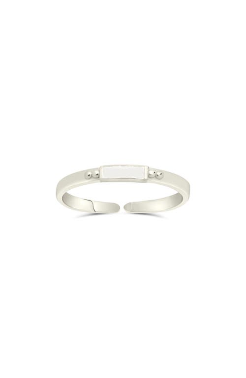 Sterling Forever White Enamel & Sterling Silver Open Band Adjustable Ring