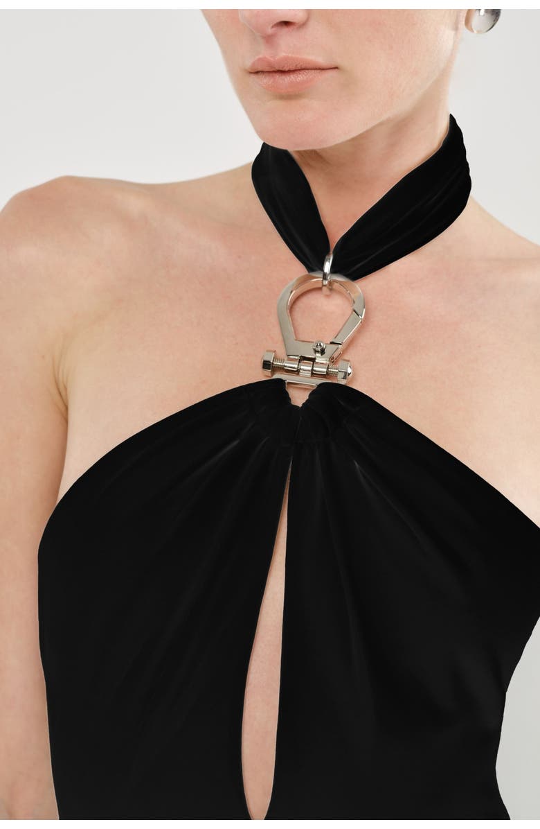 Nocturne Cut-Out Detail Embellished Maxi Dress, Alternate, color, Black