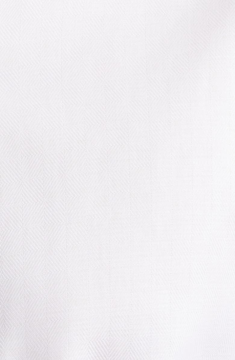 Lorenzo Uomo Trim Fit White Cotton Herringbone Dress Shirt, Alternate, color, White