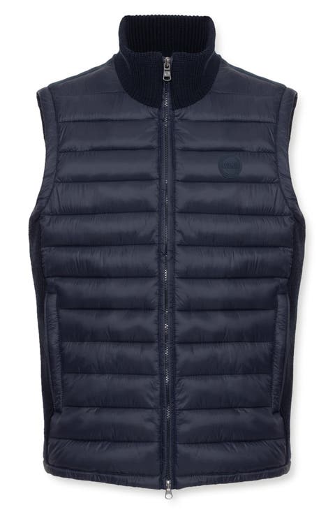 Modern Mixed Media Water Repellent Puffer Vest