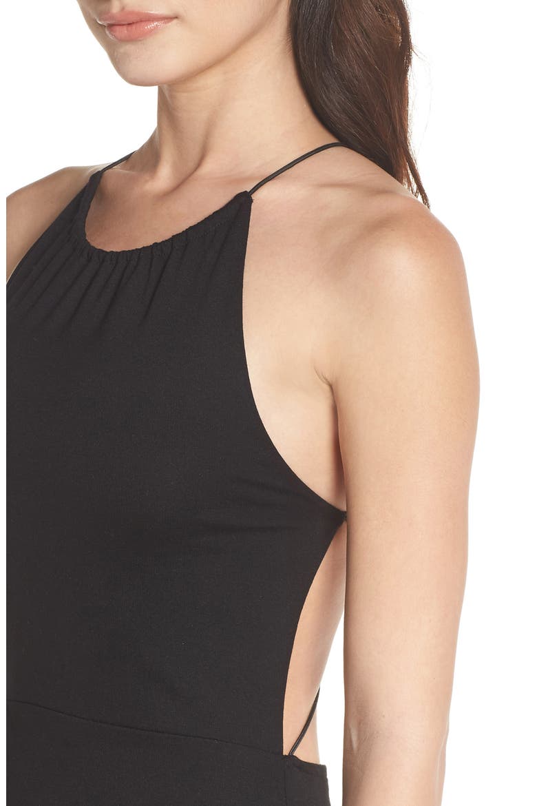 Santorini Strappy Back Jersey Dress, Alternate, color, BLACK