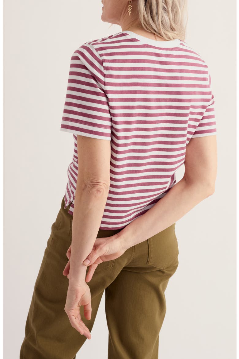 Copseland Striped Organic Cotton T-Shirt, Alternate, color, MINI CORNISH CHALK ROSA
