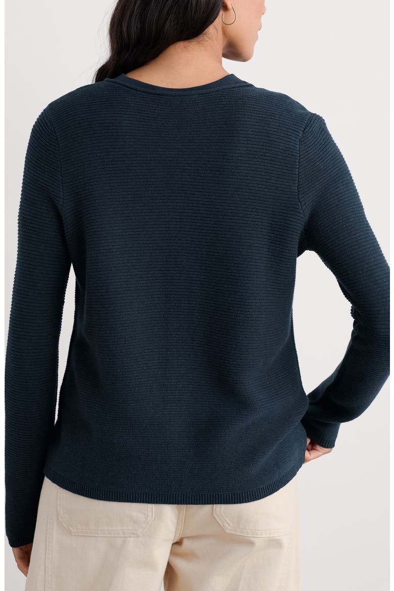 Makers Rib Organic & Recycled Cotton Cardigan, Alternate, color, MARITIME