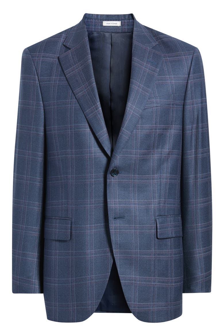 Flynn Classic Plaid Wool Sport Coat, Alternate, color, BLUE