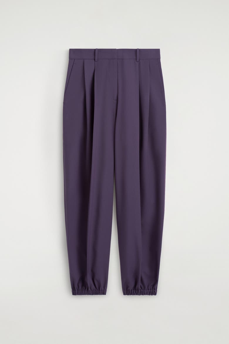 Pleated Balloon Pants, Alternate, color, DARK PURPLE