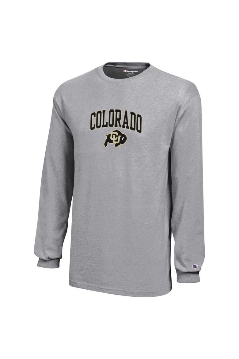 Youth Champion Gray Colorado Buffaloes Arch Over Logo Long Sleeve Jersey T-Shirt, Alternate, color, Gray