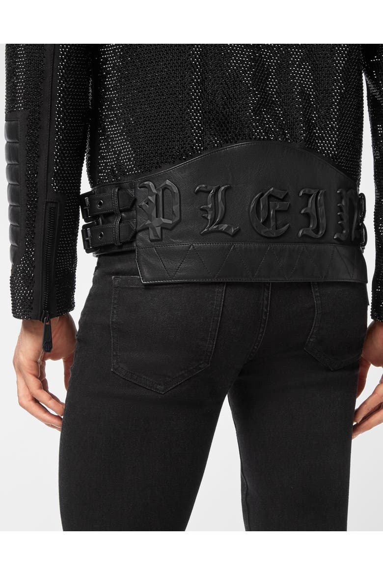 Leather Biker Men, Alternate, color, black