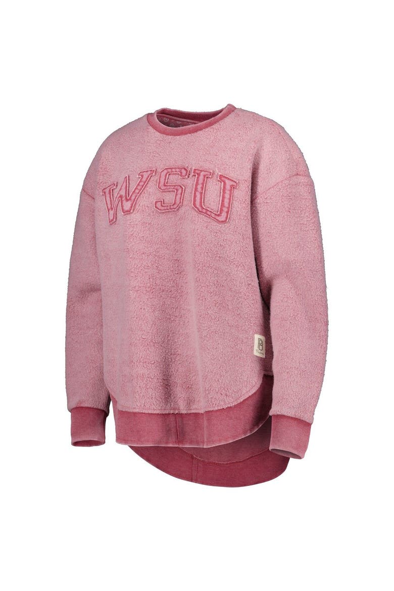 Women's Pressbox Crimson Washington State Cougars Ponchoville Pullover Sweatshirt, Alternate, color, Crimson